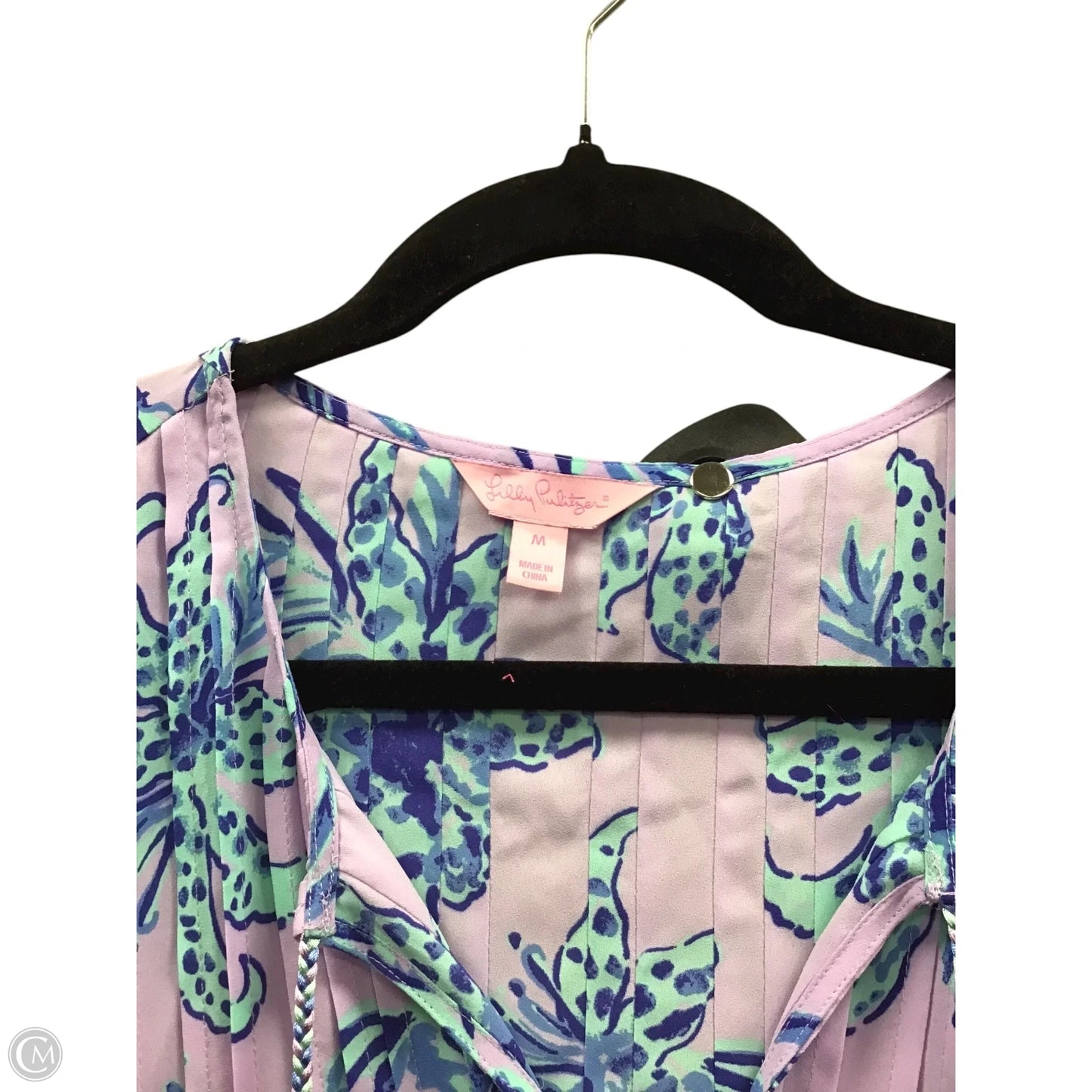 Blouse Designer By Lilly Pulitzer In Blue & Purple, Size: M