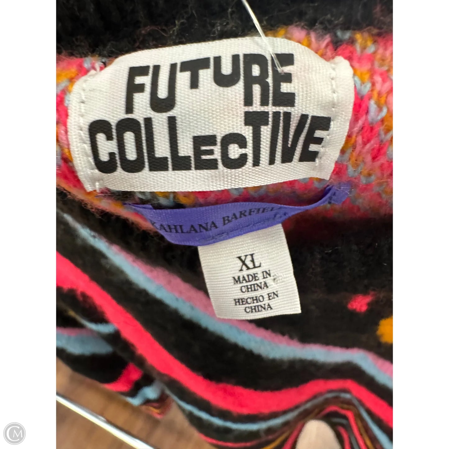 Sweater By Future Collective In Black & Pink, Size: Xl