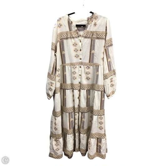 Dress Casual Maxi By Wonderly In Cream & Tan, Size: Xxl