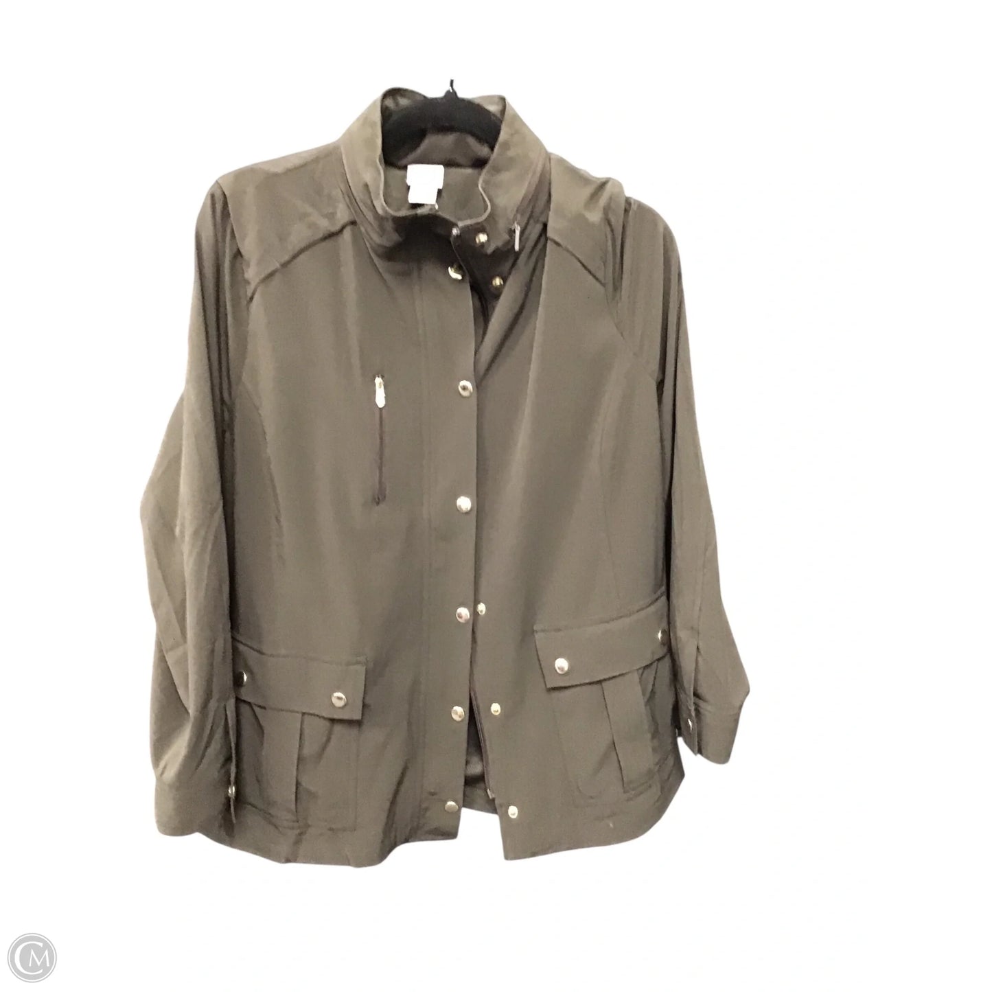 Jacket Utility By Chicos In Brown, Size: Xl