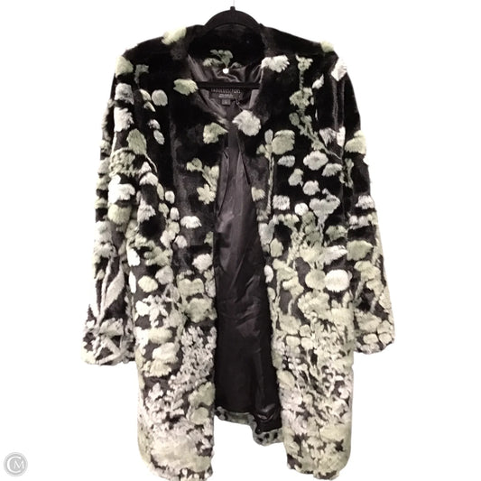 Coat Faux Fur & Sherpa By Cma In Black & Green, Size: L