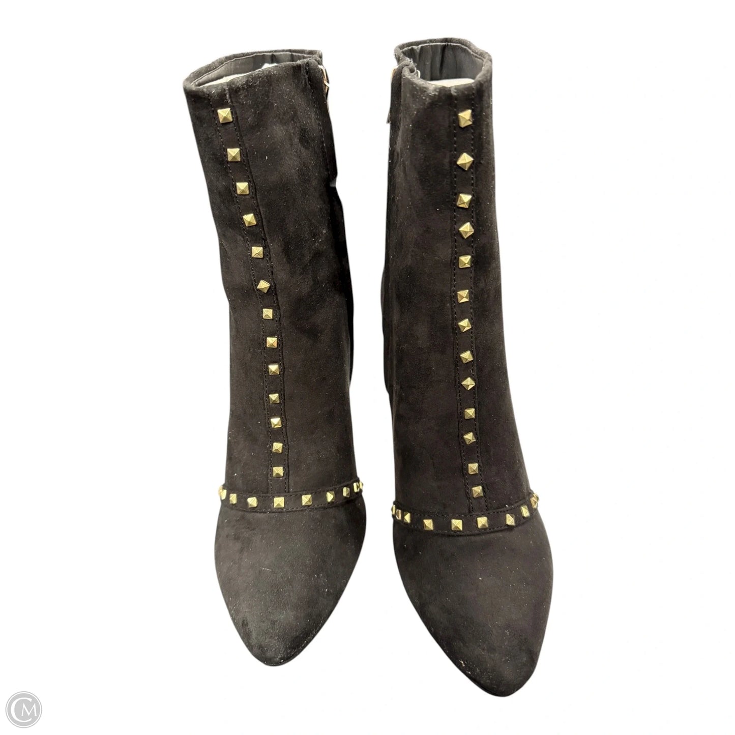 Boots Ankle Heels By Kelly And Katie In Black & Gold, Size: 10