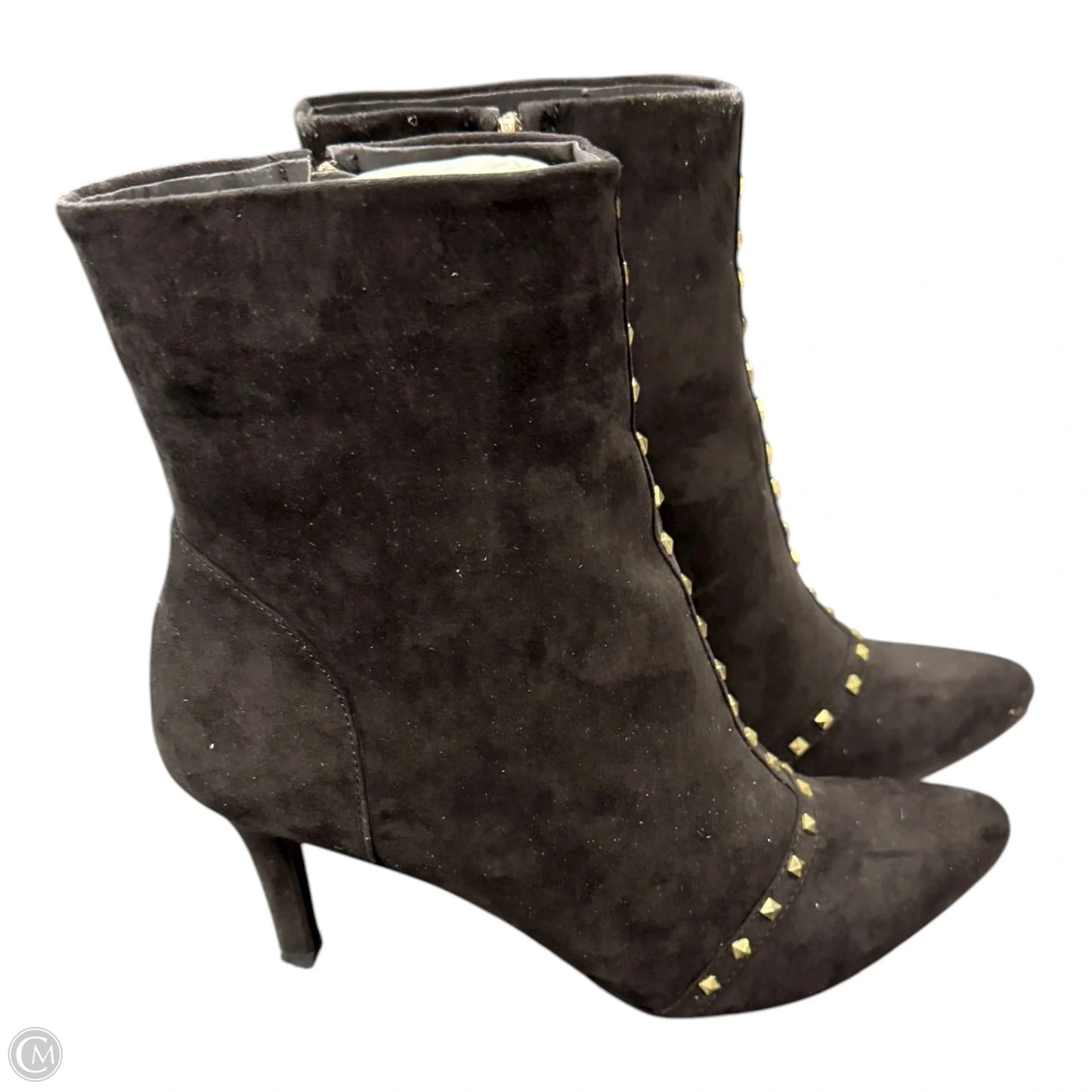 Boots Ankle Heels By Kelly And Katie In Black & Gold, Size: 10