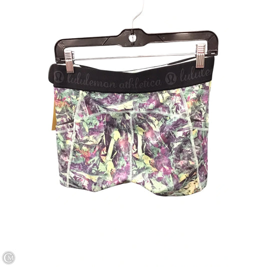 Athletic Shorts By Lululemon In Green & Pink, Size: 8