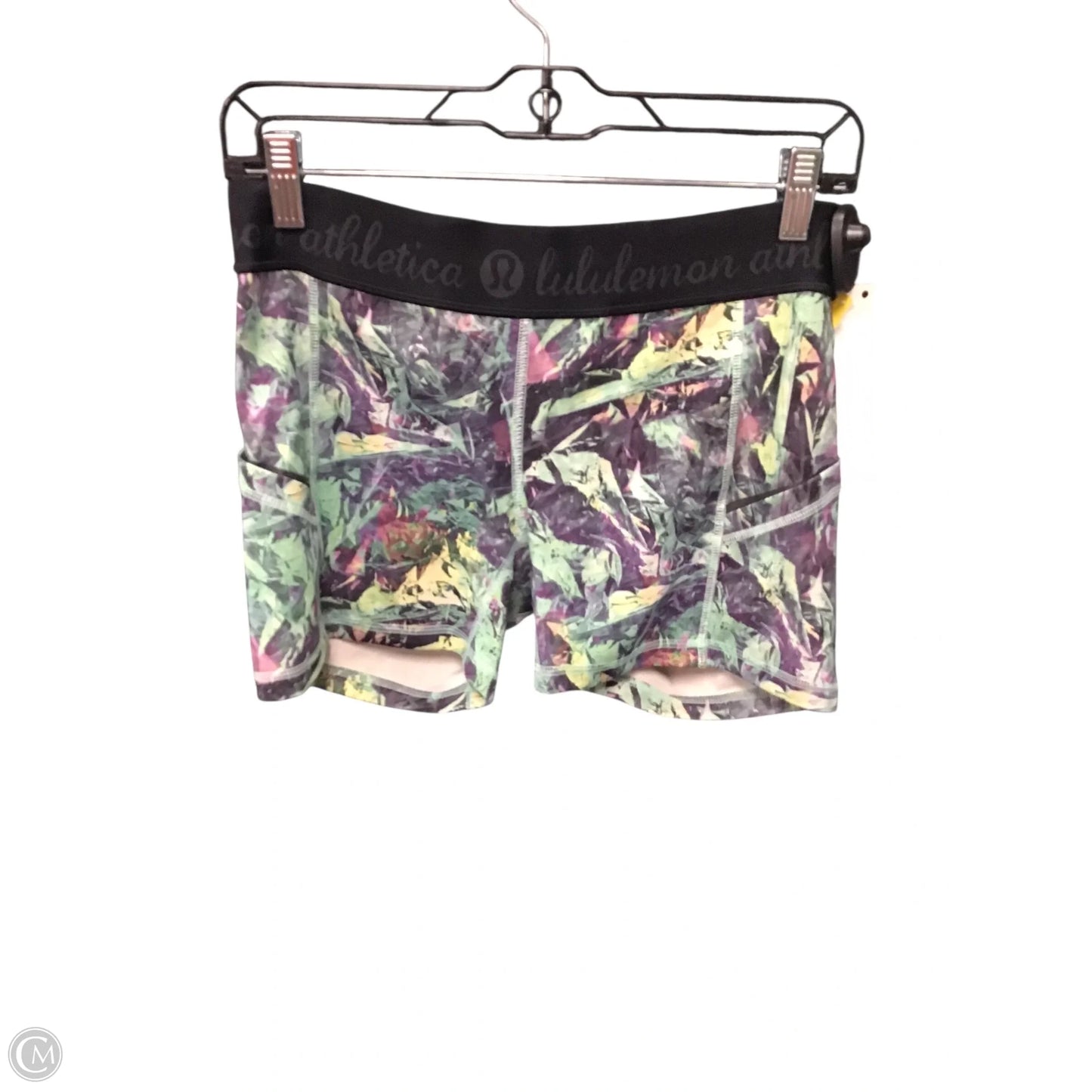 Athletic Shorts By Lululemon In Green & Pink, Size: 8