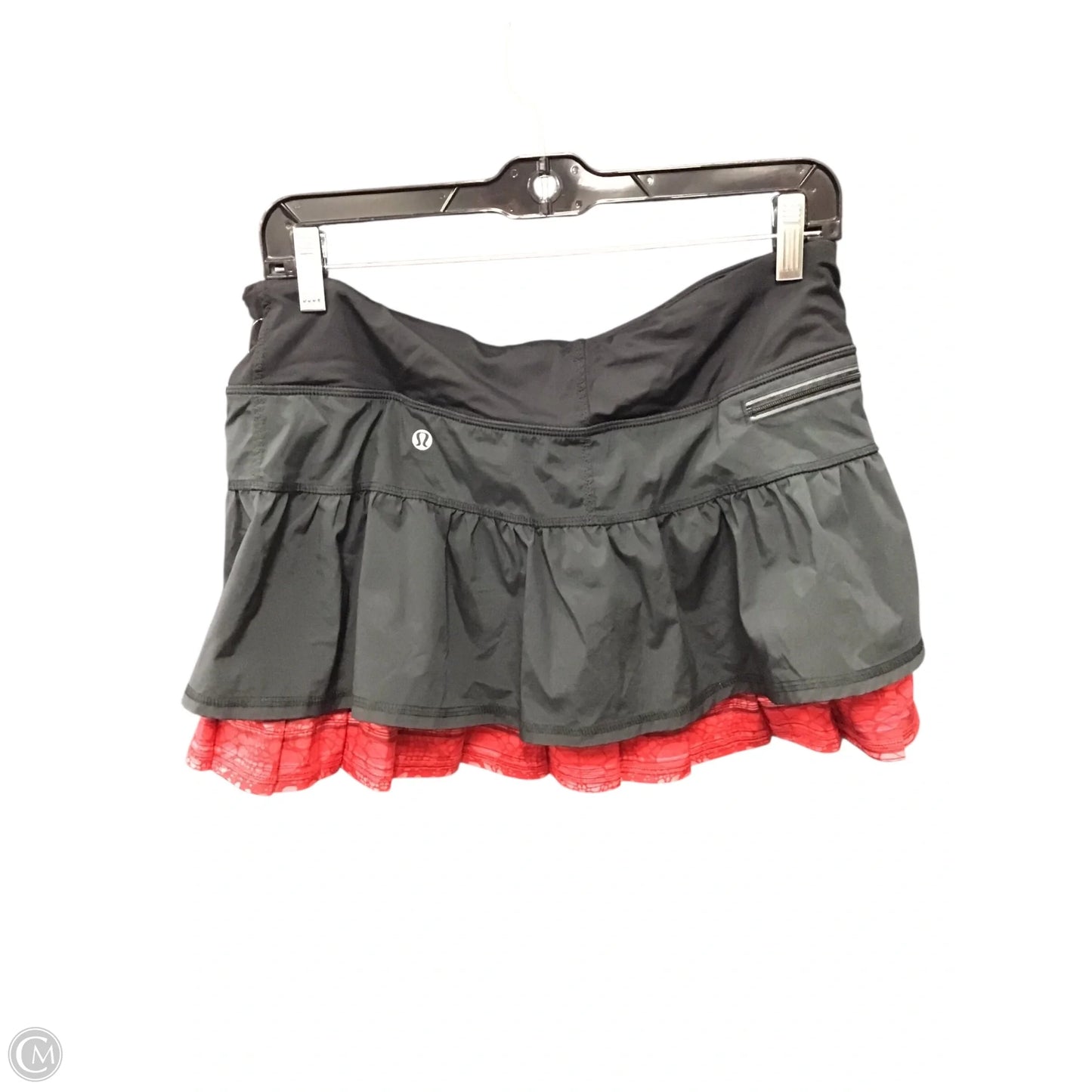 Athletic Skort By Lululemon In Black & Red, Size: 8
