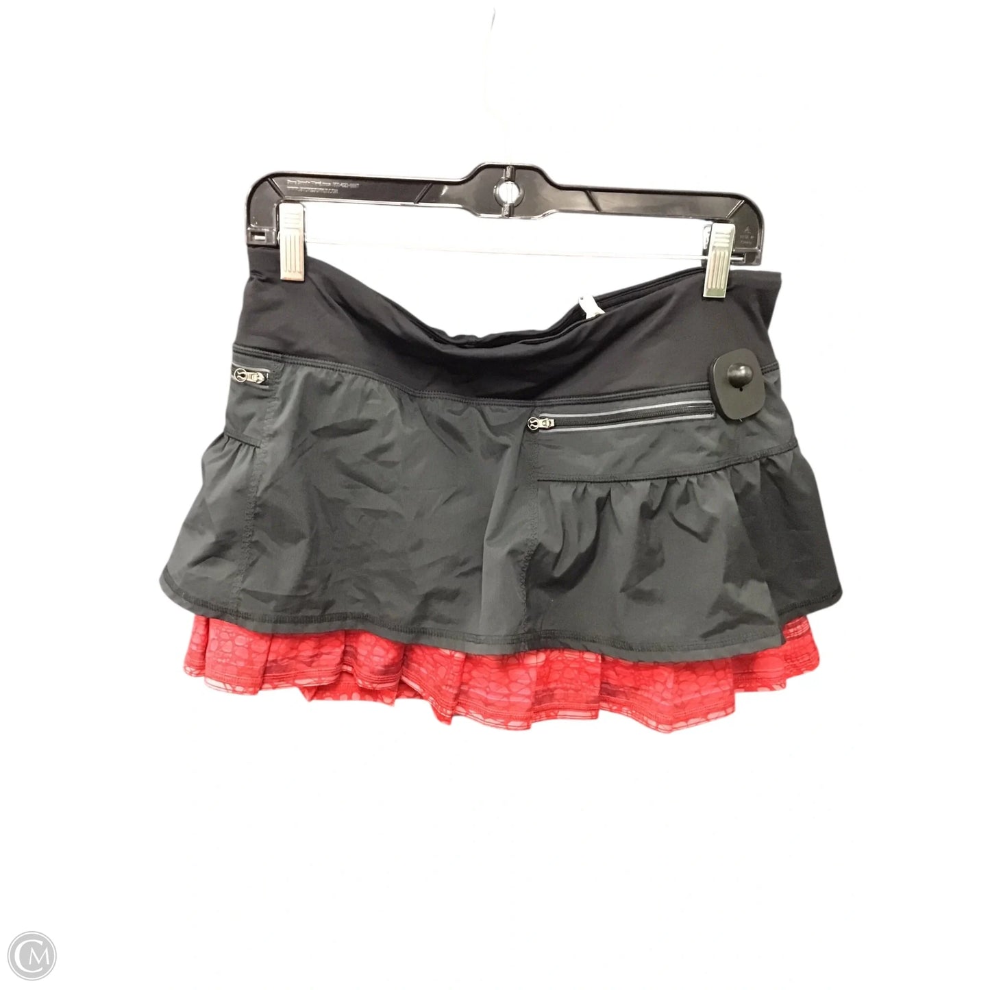 Athletic Skort By Lululemon In Black & Red, Size: 8