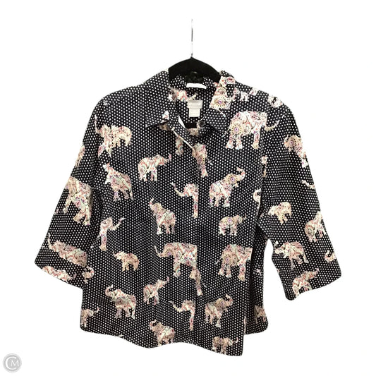 Top 3/4 Sleeve By Chicos In Polkadot Pattern, Size: Xlp