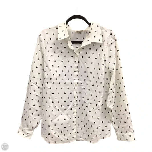 Top Long Sleeve By Chicos In Black & White, Size: Xl