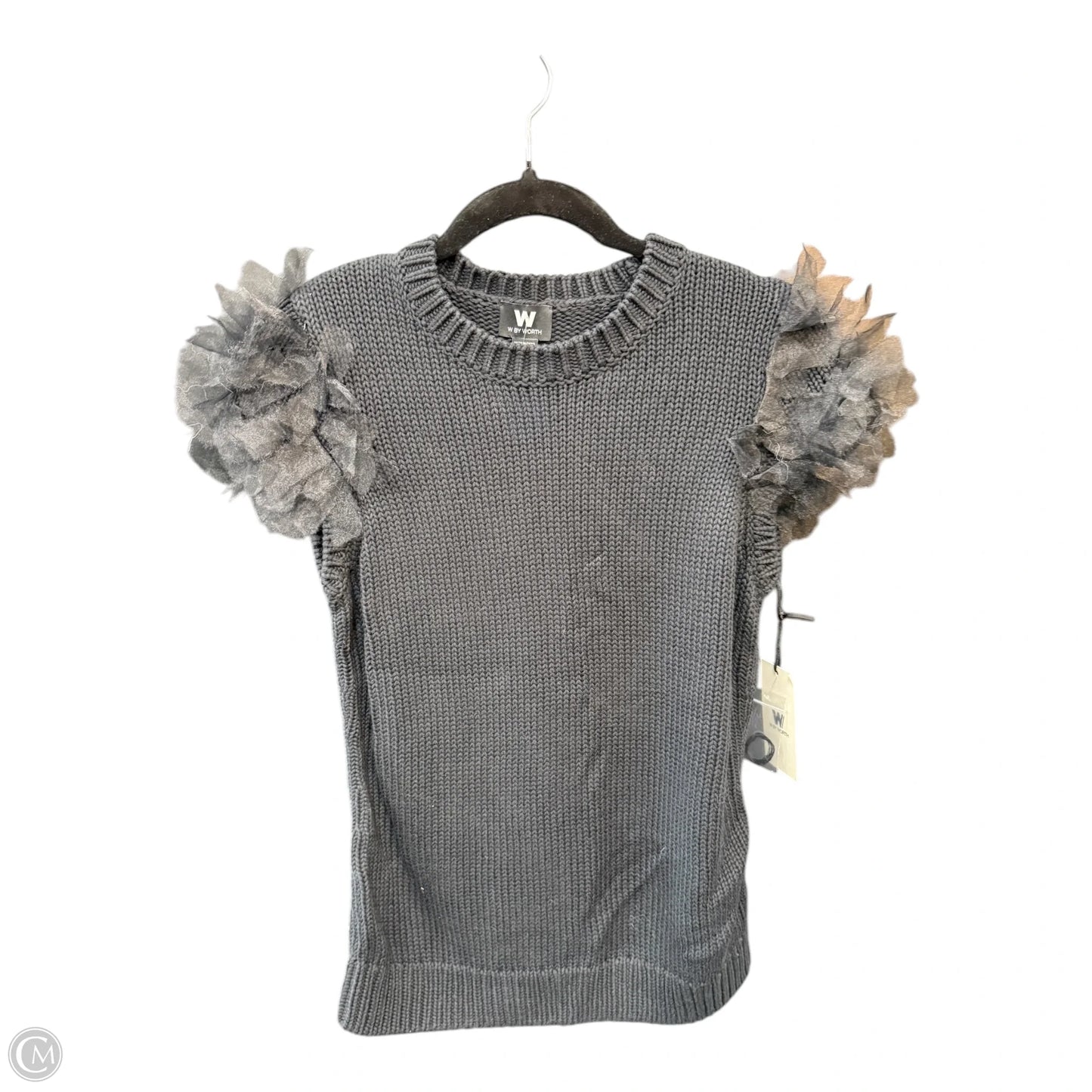 Sweater Short Sleeve By Worth Ny In Black, Size: S