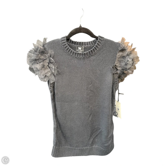 Sweater Short Sleeve By Worth Ny In Black, Size: S