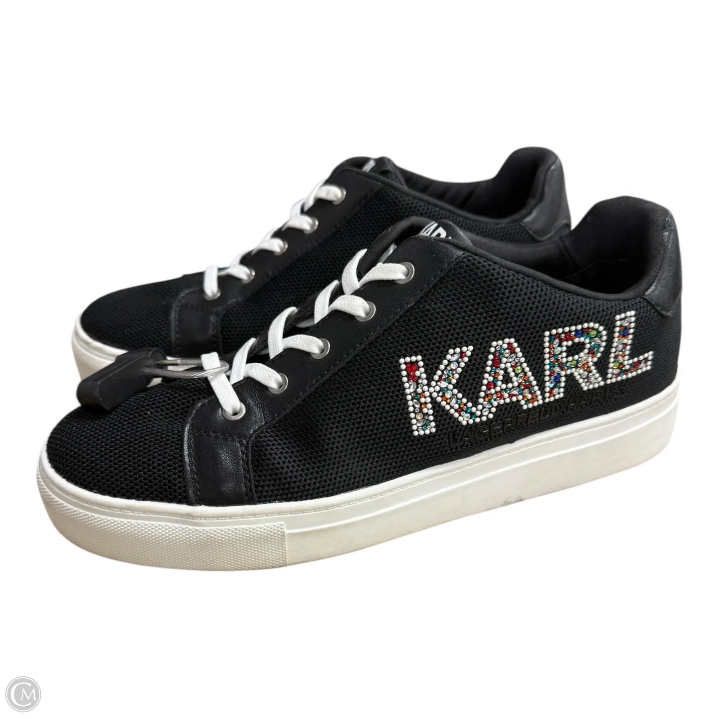 Shoes Designer By Karl Lagerfeld In Black & White, Size: 10