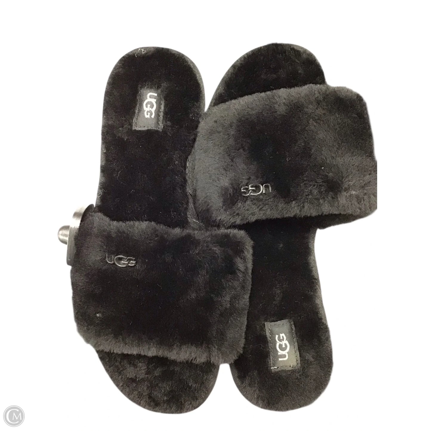 Slippers Designer By Ugg In Black, Size: 8
