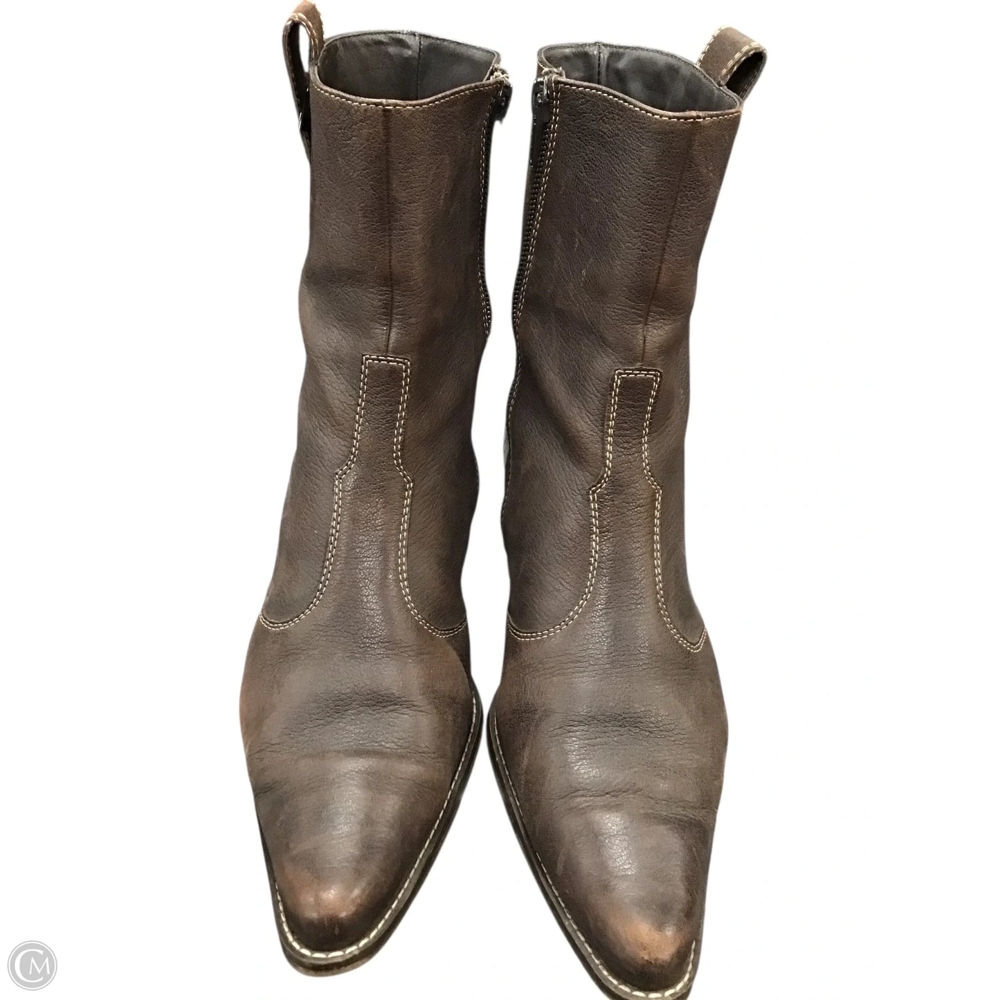 Boots Ankle Heels By Paul Green In Brown, Size: 6