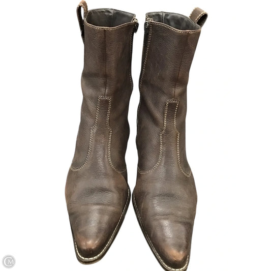 Boots Ankle Heels By Paul Green In Brown, Size: 6