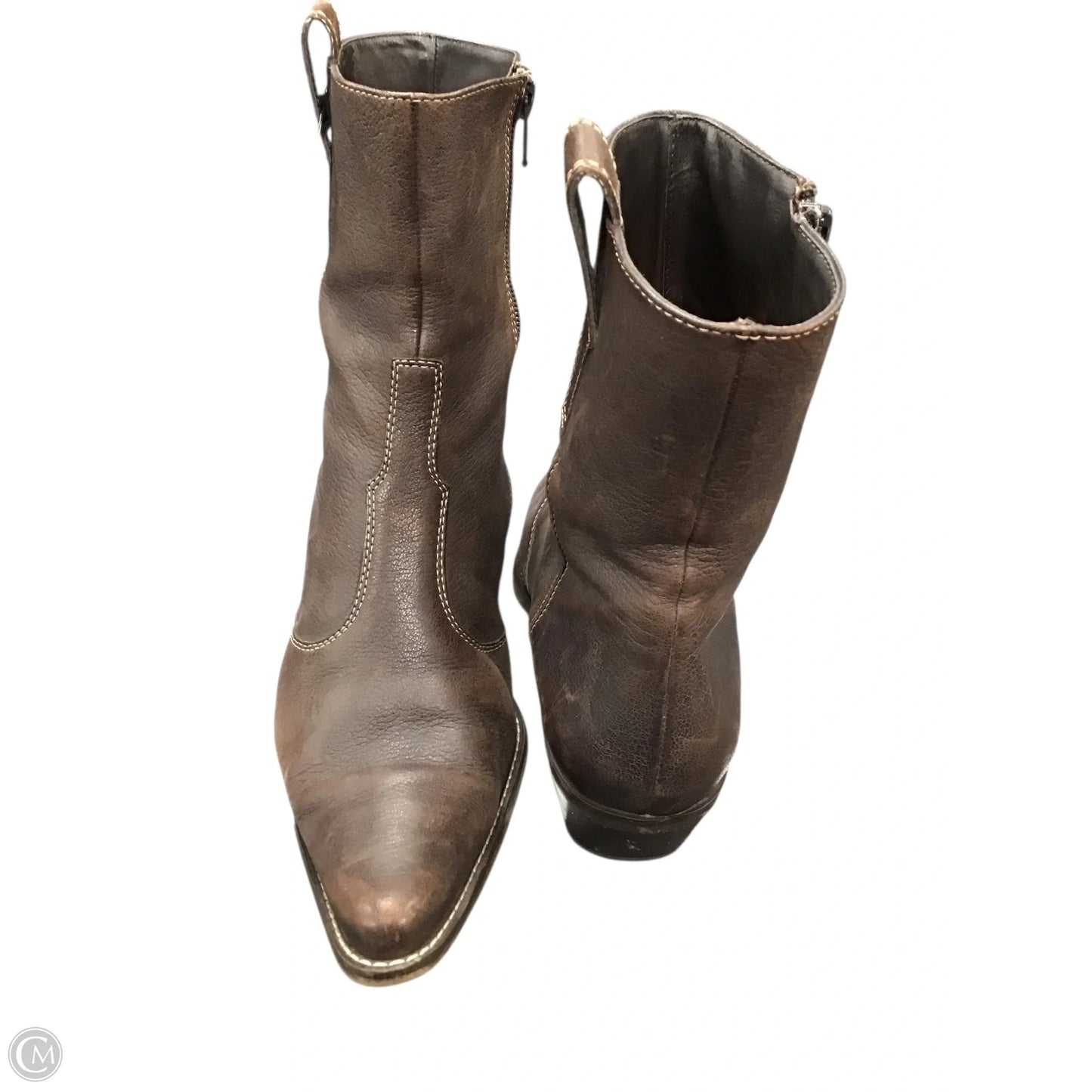 Boots Ankle Heels By Paul Green In Brown, Size: 6