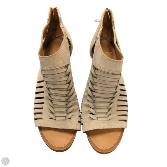 Boots Ankle Heels By Franco Sarto In Beige, Size: 7.5