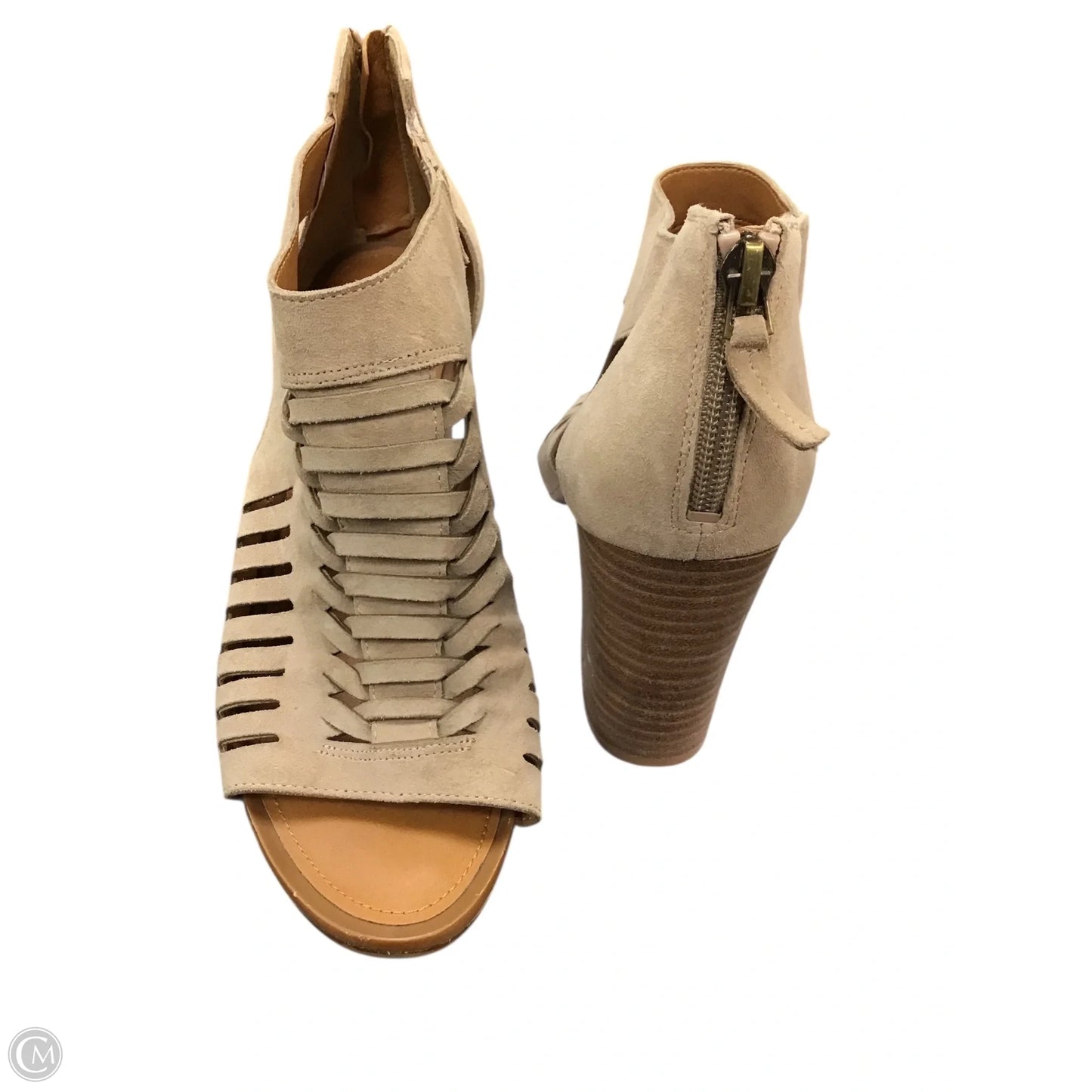 Boots Ankle Heels By Franco Sarto In Beige, Size: 7.5