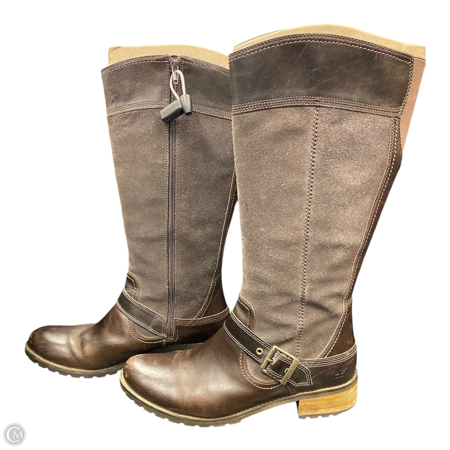 Boots Mid-calf Flats By Timberland In Brown, Size: 11