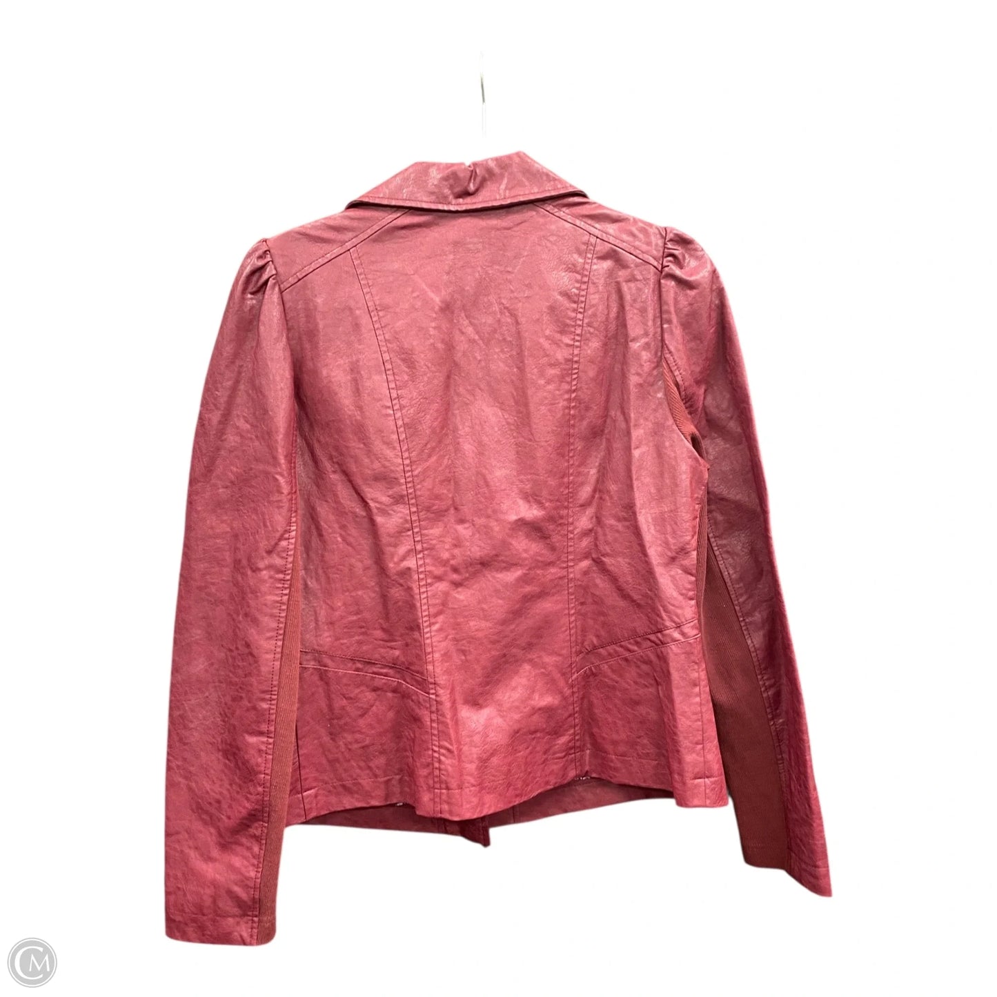 Jacket Moto Leather By Anthropologie In Maroon, Size: M