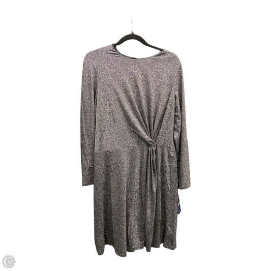 Dress Party Midi By Chaps In Black & Silver, Size: 16