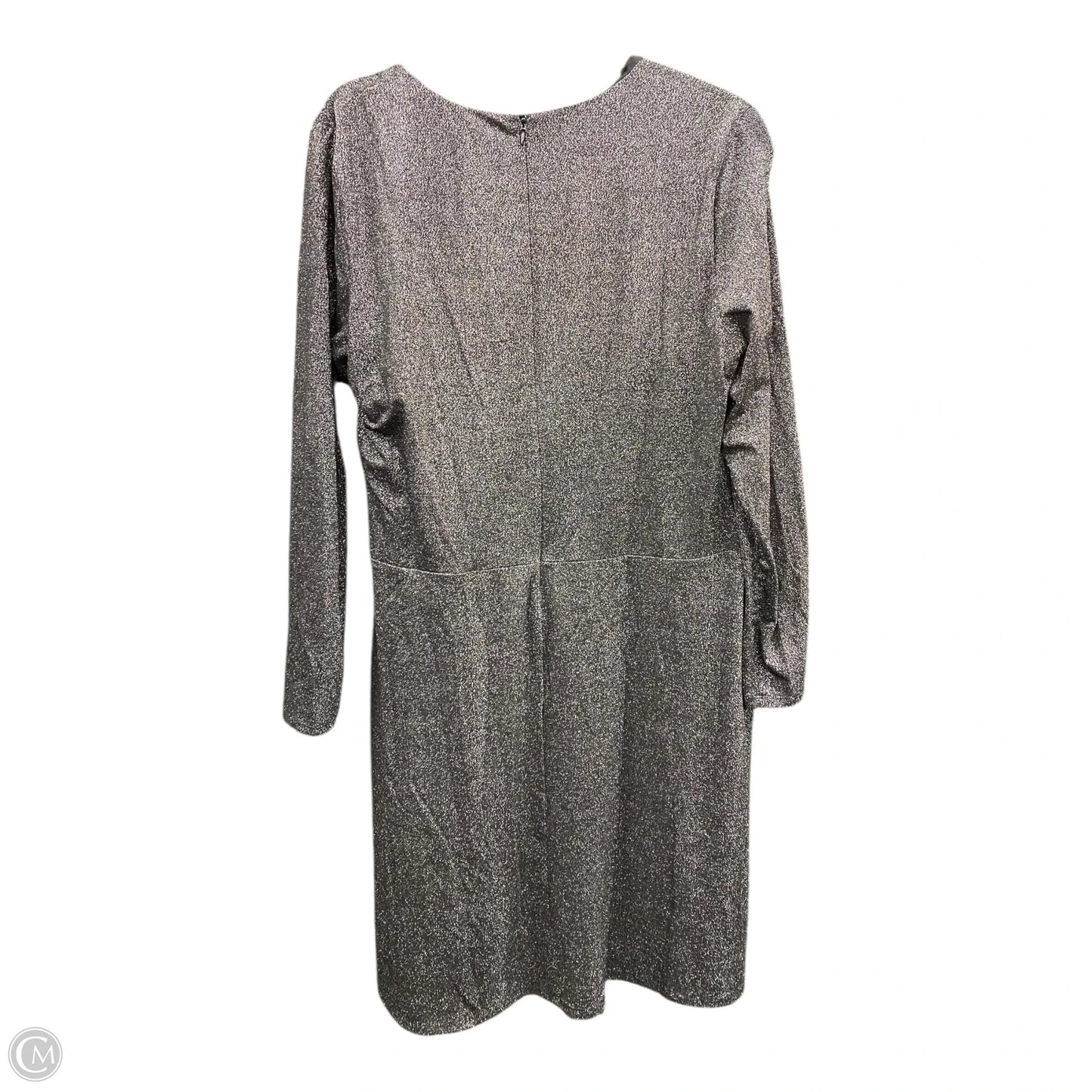 Dress Party Midi By Chaps In Black & Silver, Size: 16