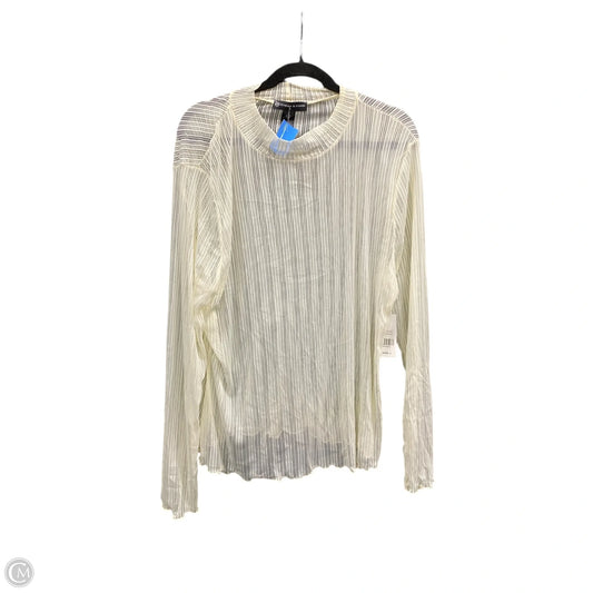 Top Long Sleeve By Fashion To Figure In Cream, Size: 3x