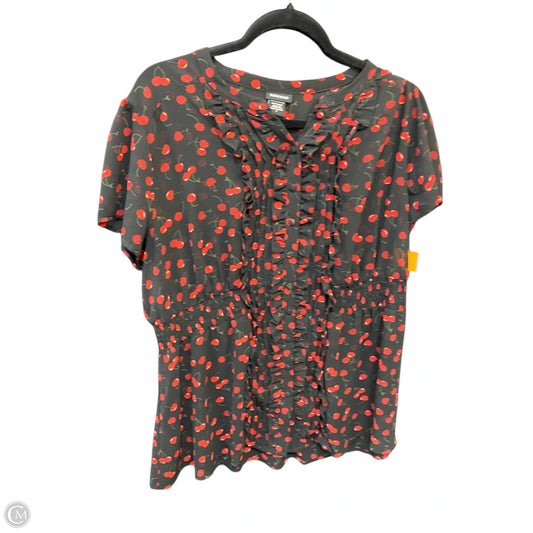 Blouse Short Sleeve By Torrid In Black & Red, Size: 1x