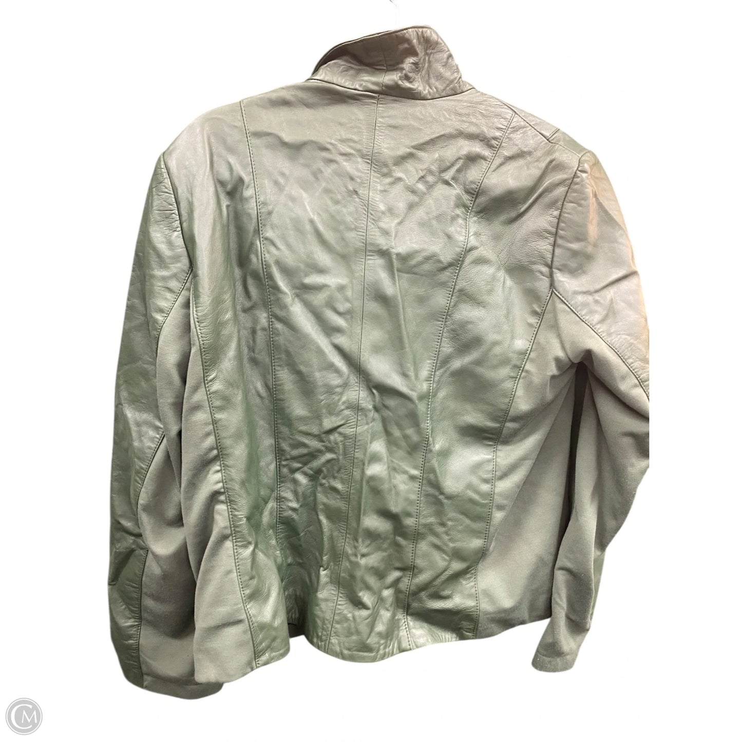 Jacket Moto Leather By Iman Hsn In Green, Size: Xl