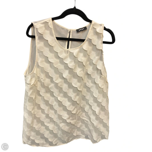 Blouse Sleeveless By Dkny In Cream, Size: Xl