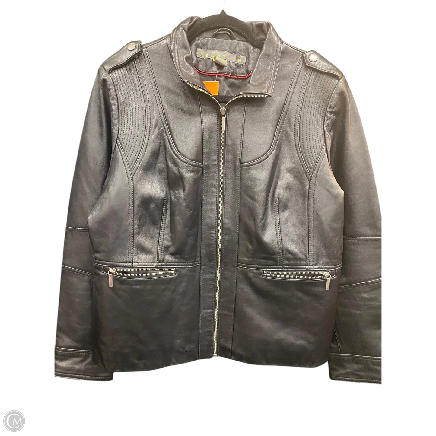 Jacket Moto Leather By Kenneth Cole Reaction In Black, Size: Xl