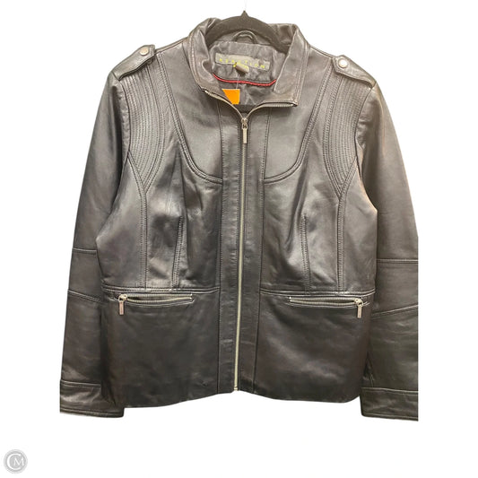 Jacket Moto Leather By Kenneth Cole Reaction In Black, Size: Xl