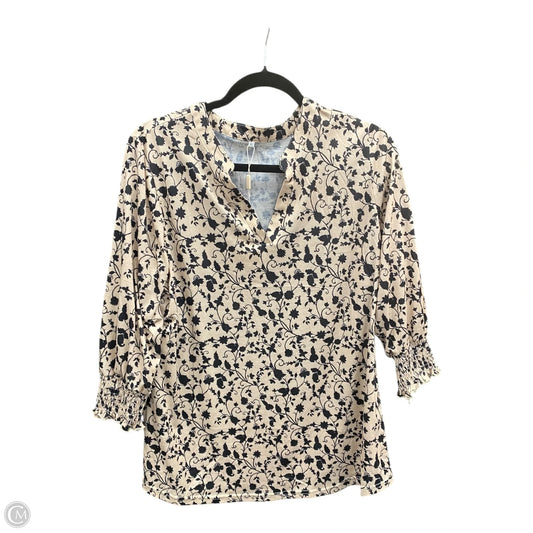 Top Short Sleeve By Cme In Black & Tan, Size: L