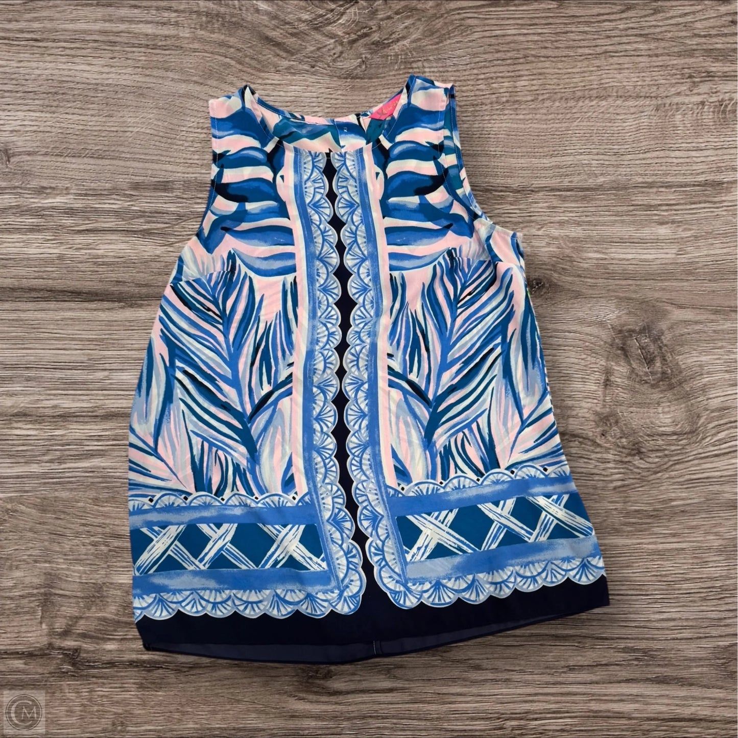 Top Sleeveless Designer By Lilly Pulitzer In Blue & Pink, Size: Xs
