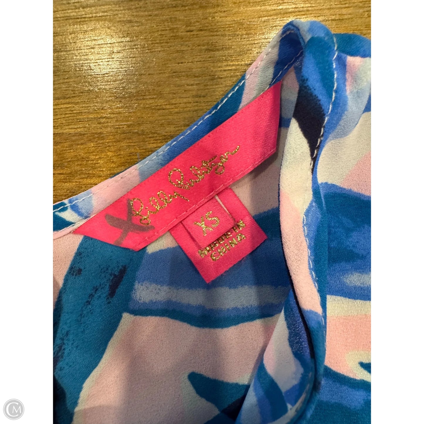 Top Sleeveless Designer By Lilly Pulitzer In Blue & Pink, Size: Xs