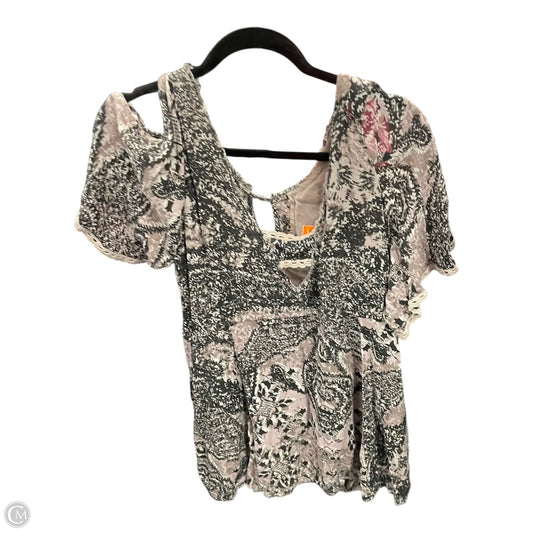 Top 3/4 Sleeve By Free People In Black & Purple, Size: Xs