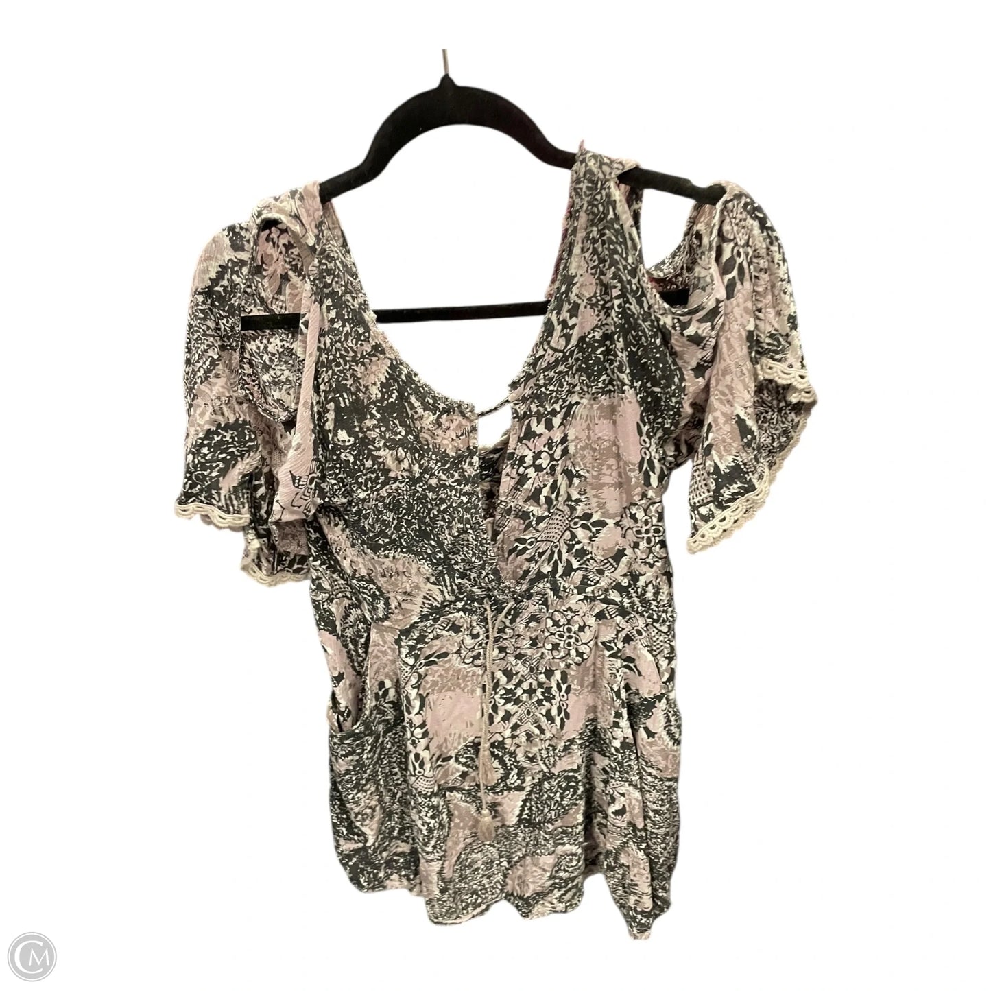 Top 3/4 Sleeve By Free People In Black & Purple, Size: Xs