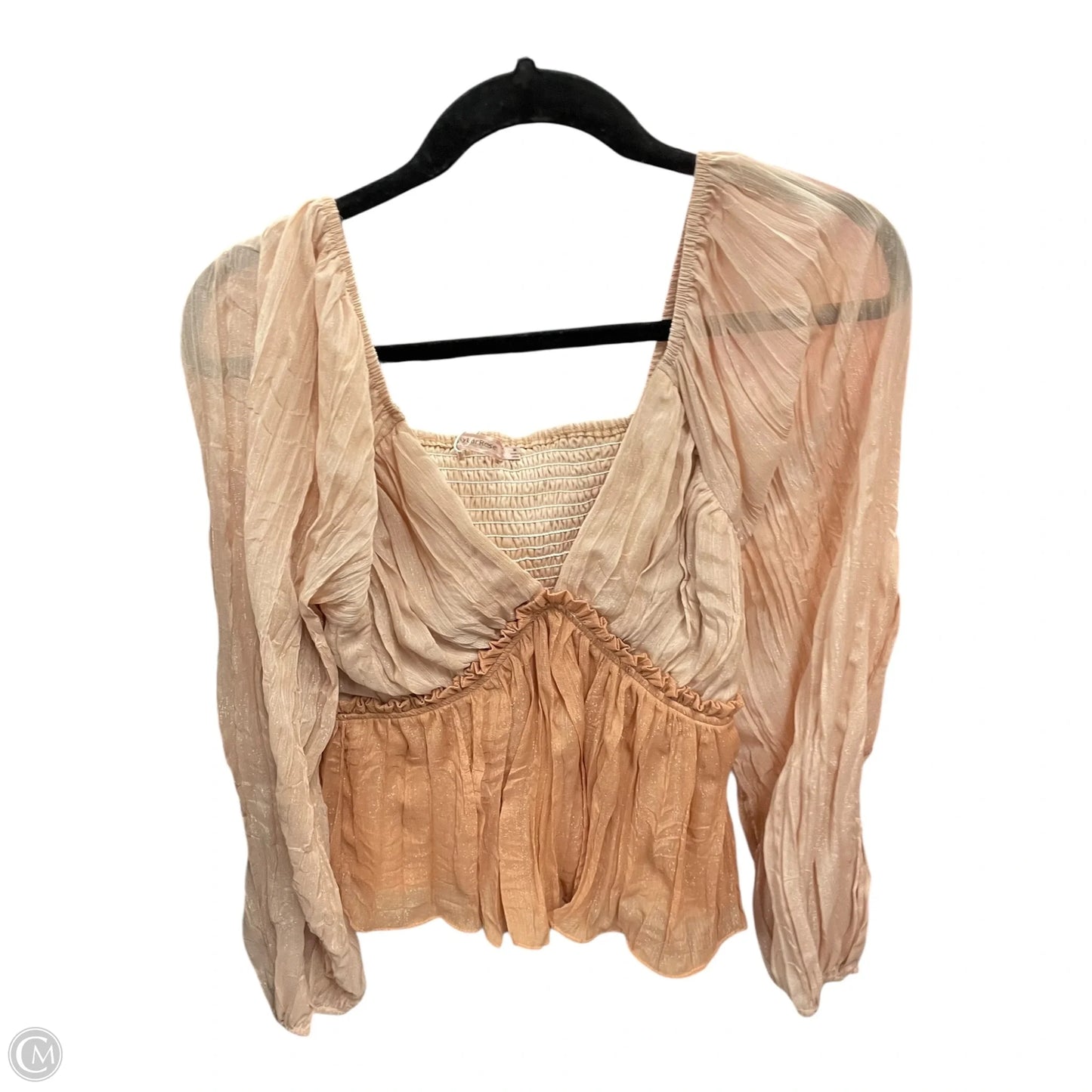 Blouse Long Sleeve By Cmc In Pink, Size: M
