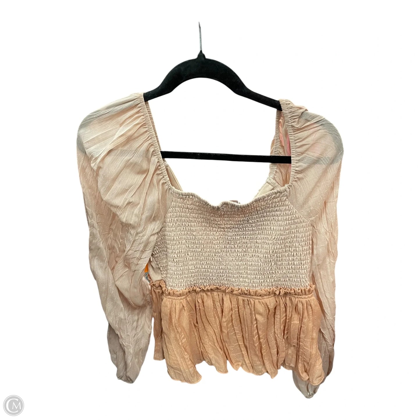 Blouse Long Sleeve By Cmc In Pink, Size: M