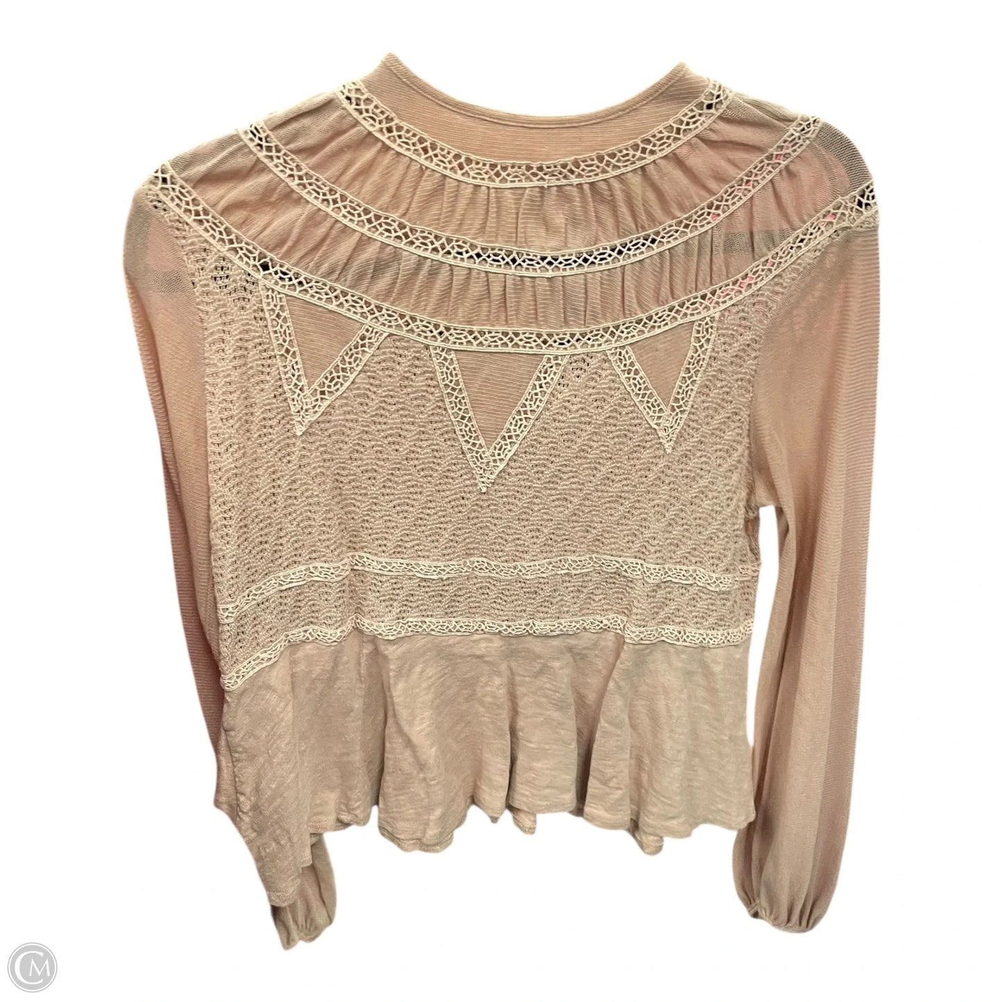 Top Long Sleeve By Free People In Peach, Size: S