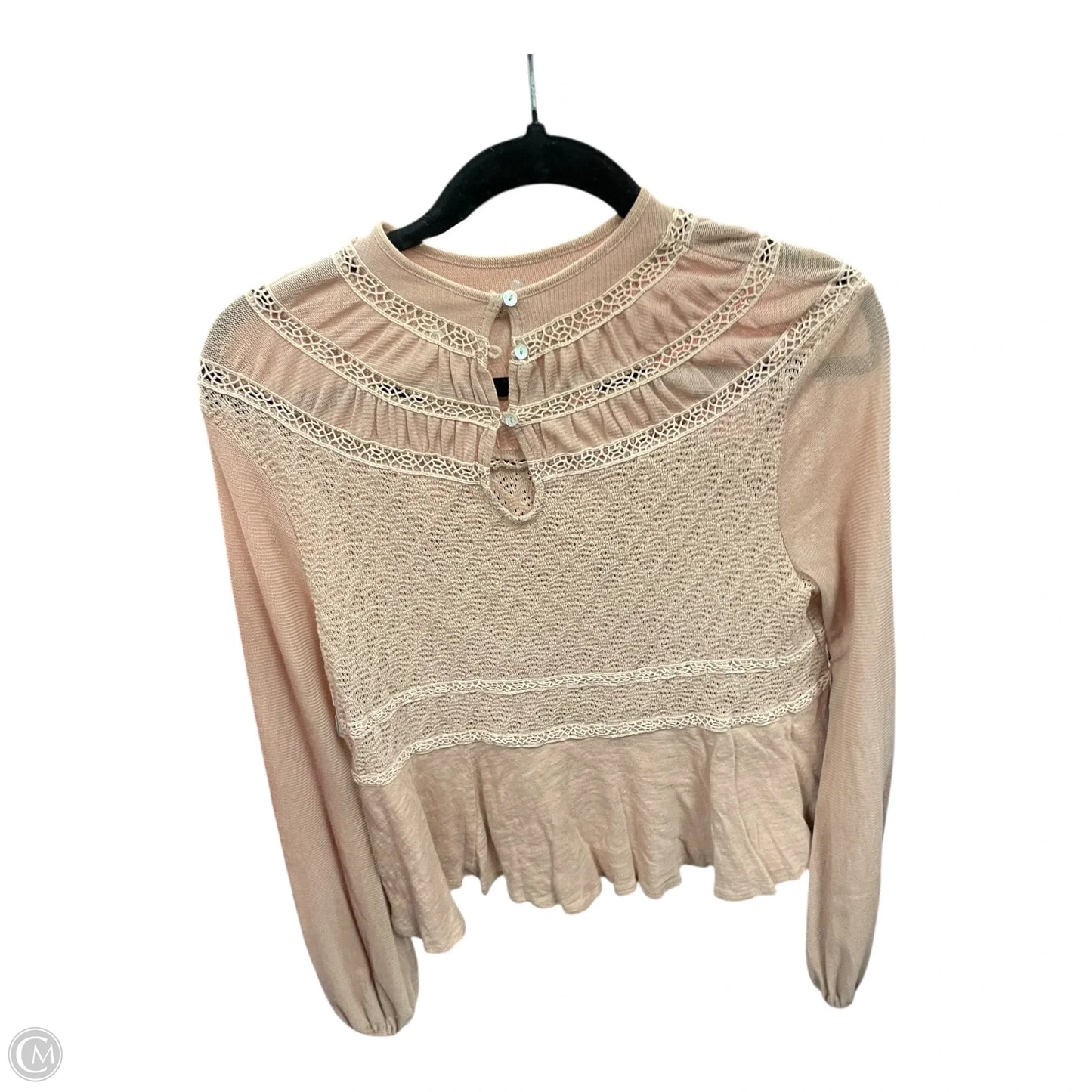 Top Long Sleeve By Free People In Peach, Size: S