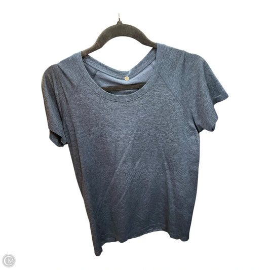 Athletic Top Short Sleeve By Lululemon In Blue & Green, Size: 12