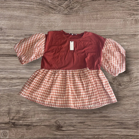 Blouse 3/4 Sleeve By English Factory In Orange, Size: L