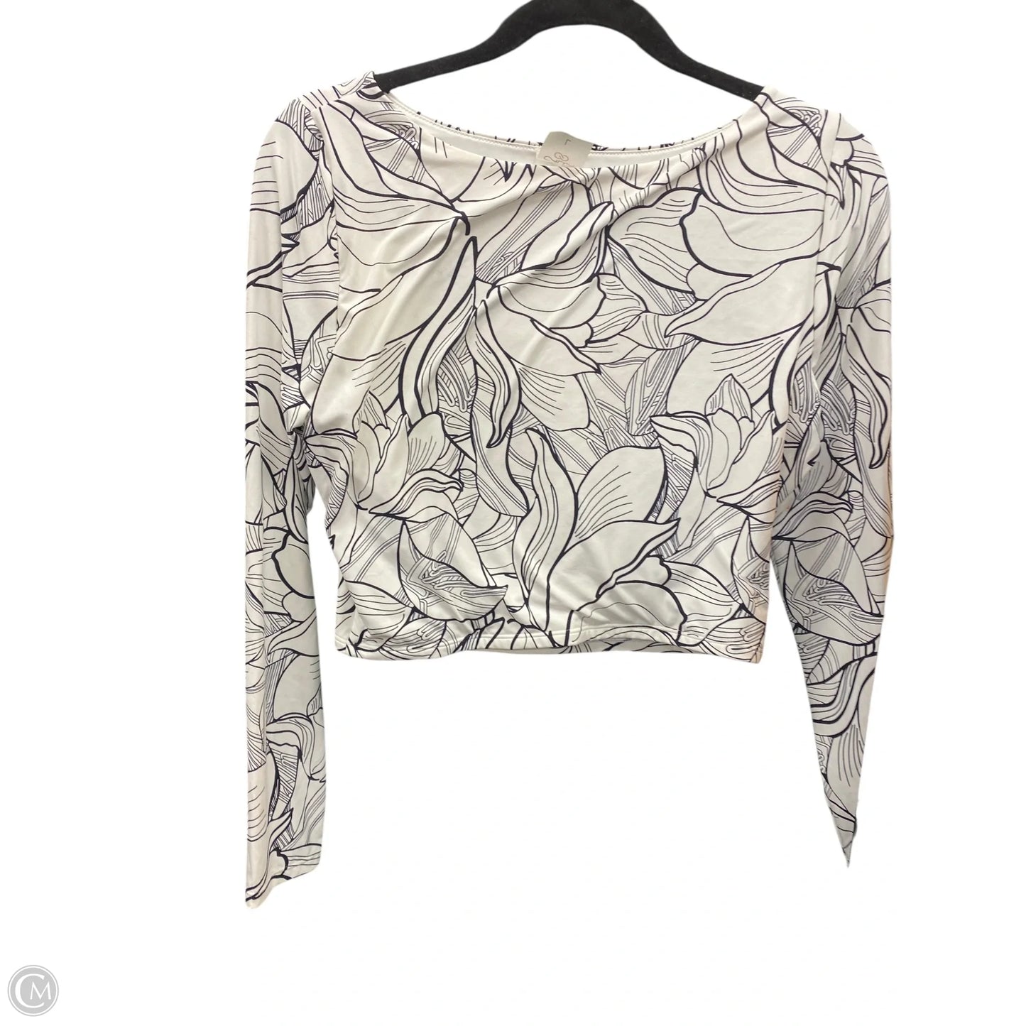 Athletic Top Long Sleeve Crewneck By Calia In Black & White, Size: L