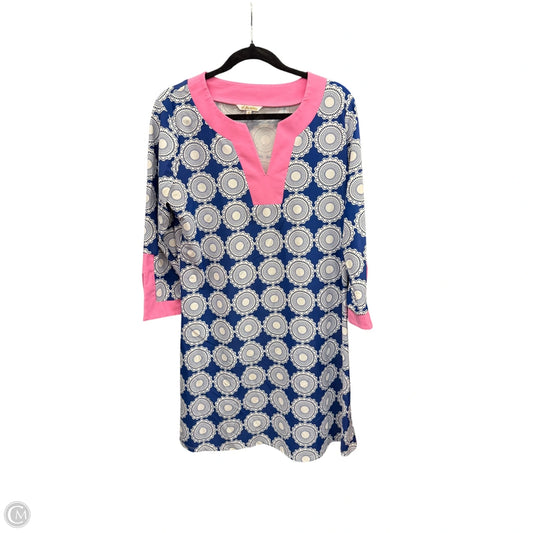 Dress Casual Short By Clothes Mentor In Blue & White, Size: Xl