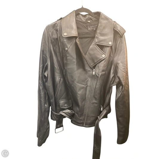 Jacket Moto Leather By Universal Standard In Black, Size: 3x