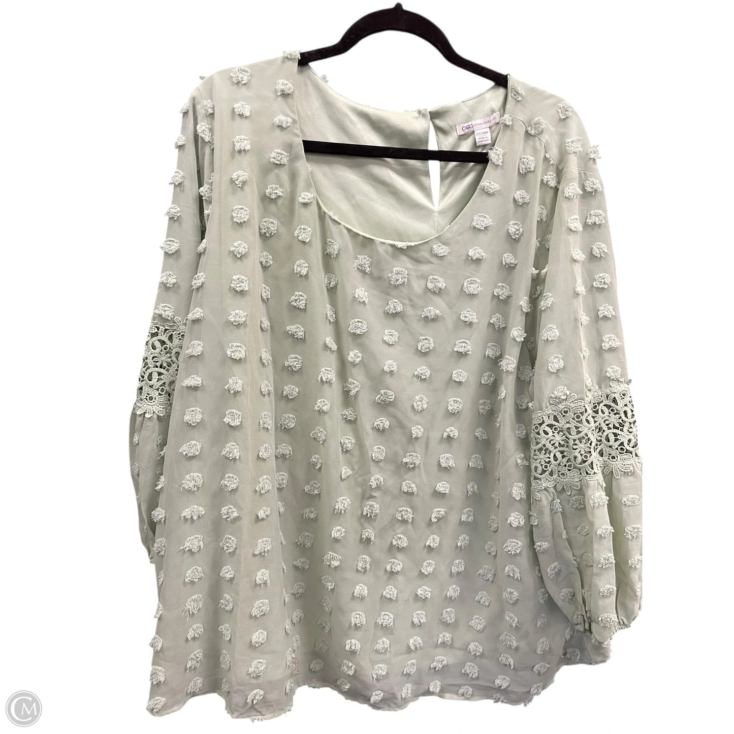 Top Long Sleeve By Cato In Green, Size: 3x