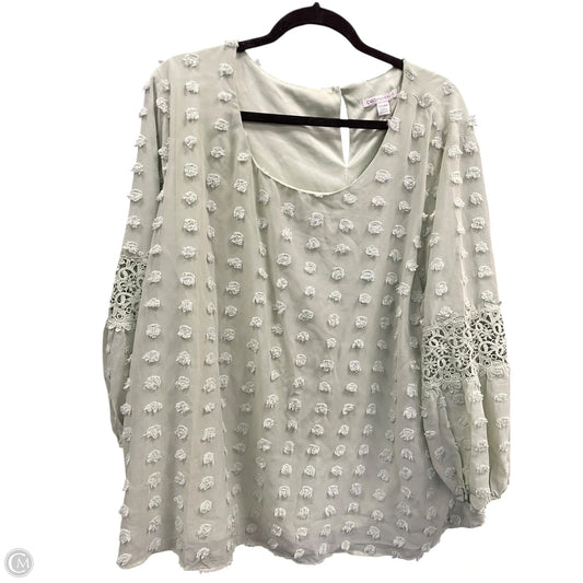 Top Long Sleeve By Cato In Green, Size: 3x