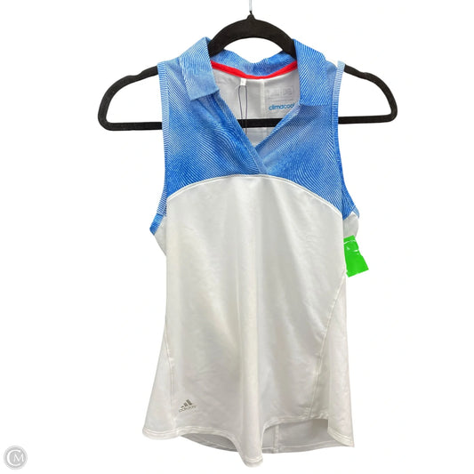 Athletic Tank Top By Adidas In Blue & White, Size: S