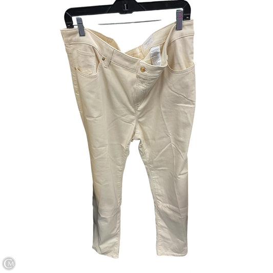 Jeans Flared By Chicos In Cream Denim, Size: 18